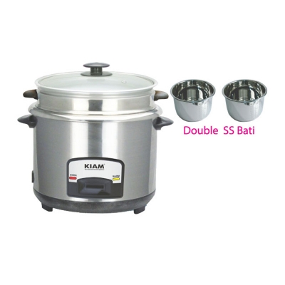 Picture of Kiam Rice cooker Steel (Double SS Bati) Straight 1.8