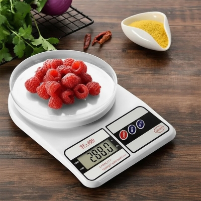 Picture of 1Pcs Weight Scale Machine Digital Display Sf-400 For Kitchen - Weight Machine (White)
