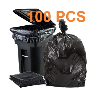 Picture of BLACK (24" X18") 100PCS Trash Bag / Poly Bag / Garbage Bag / Moyla Felar Bag / Polibag