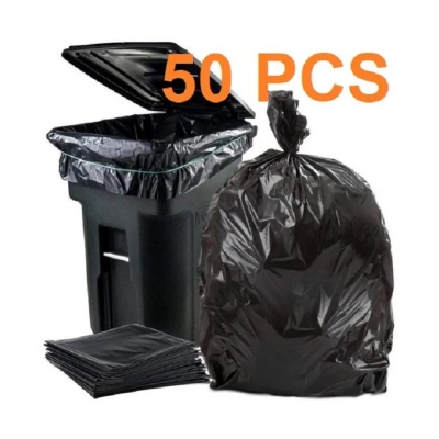 Picture of BLACK (24" X18") 50PCS Trash Bag / Poly Bag / Garbage Bag / Moyla Felar Bag / Polibag