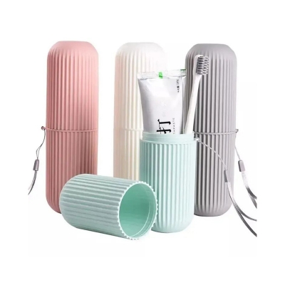 Picture of Creative Portable Travel Toothpaste Toothbrush Holder Case Cap Non-Slip Strip Wash Cup Toiletries Bathroom Storage Box Plastic