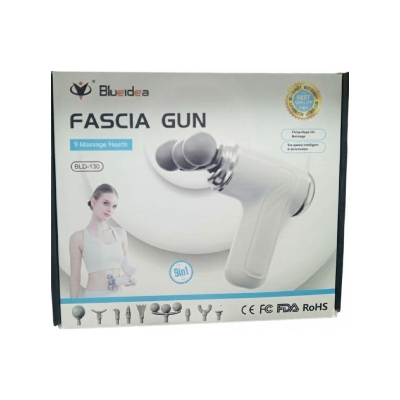 Picture of Portable Massage Gun, Triple head Massage Gun Pro+ Mini, 3-Head Percussion, 6-Speed Settings, Deep Tissue Muscle Relief, 2300-3200RPM, with 9 Attachments, 1200mAh Battery