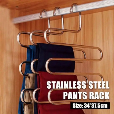 Picture of S-Shape Stainless Steel 5 Layer Cloth Hanger - Hanger (Silver)