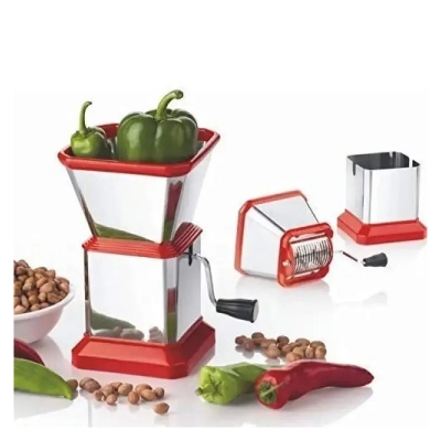 Picture of Stainless Steel Onion, Chilly, Dry Fruit and Vegetable Cutter Chopper (Red)