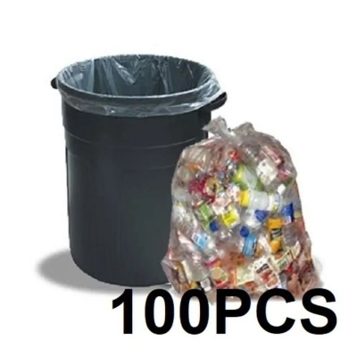 Picture of Transparent (24"x18") 100 pcs trash bag/poly bag/garbage bag/garbage bag/polybag - dustbin (White)