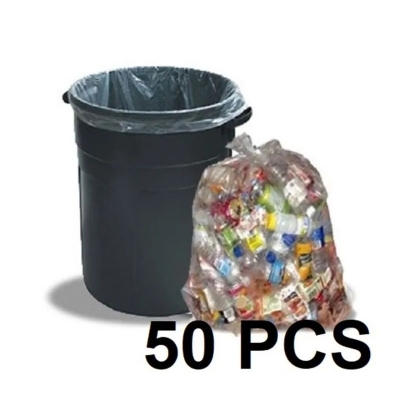 Picture of Transparent (24"x18") 50 pcs trash bag/poly bag/garbage bag/garbage bag/polybag - dustbin (White)