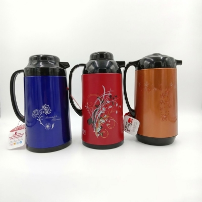 Picture of 1 liter metallic body vacuum push flask mixed color