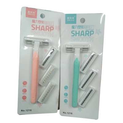 Picture of 4 Blade Women's shaving knife for leg hair and armpit hair manual shaving knife T-shaped stainless steel armpit hair knife -1pac