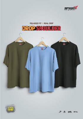 Picture of Dropsholder Men & Women Cotton T-Shirt Combo (Olive and sky & Black)