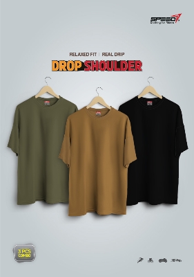 Picture of Dropsholder Men & Women Cotton T-Shirt Combo (Olive and Brown & Black)