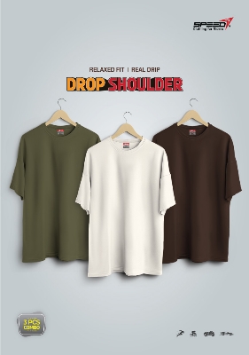 Picture of Dropsholder Men & Women Cotton T-Shirt Combo (Olive and Cream & Chocolate)