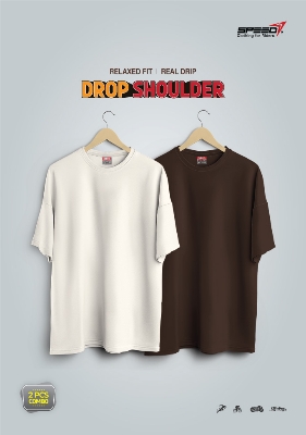 Picture of Dropsholder Men & Women Cotton T-Shirt Combo (Chocolate & Cream)