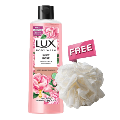 Picture of Lux Body Wash French Rose & Almond 245ml (Free Loofah)