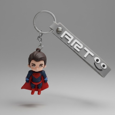 Picture of Premium 3D Chibi Superhero Keychains – Batman, Superman, Ironman, Spiderman & Captain America Edition