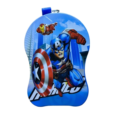 Picture of Marvel Captain America Metal Coinbox Piggy Bank with Lock & Key – Avengers Money Saver Box