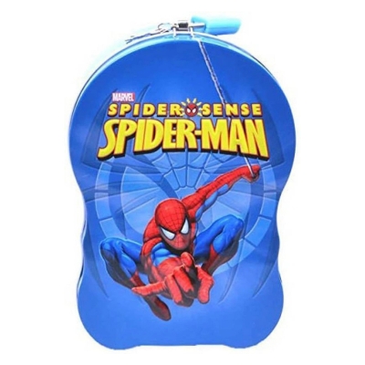 Picture of Marvel Spiderman Metal Coinbox Piggy Bank with Lock & Key – Large 17cm Tin Money Saver