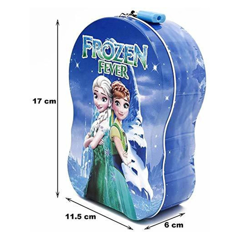 Picture of Princess Frozen Snow White Metal Coinbox Piggy Bank with Lock & Key – 17cm Tin Money Saver
