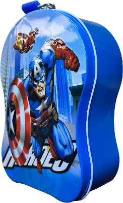 Picture of Marvel Captain America Metal Coinbox Piggy Bank with Lock & Key – Avengers Money Saver Box