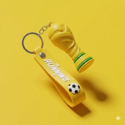 Picture of Premium 3D Football Star & Mascot Keychains with Silicone Strap