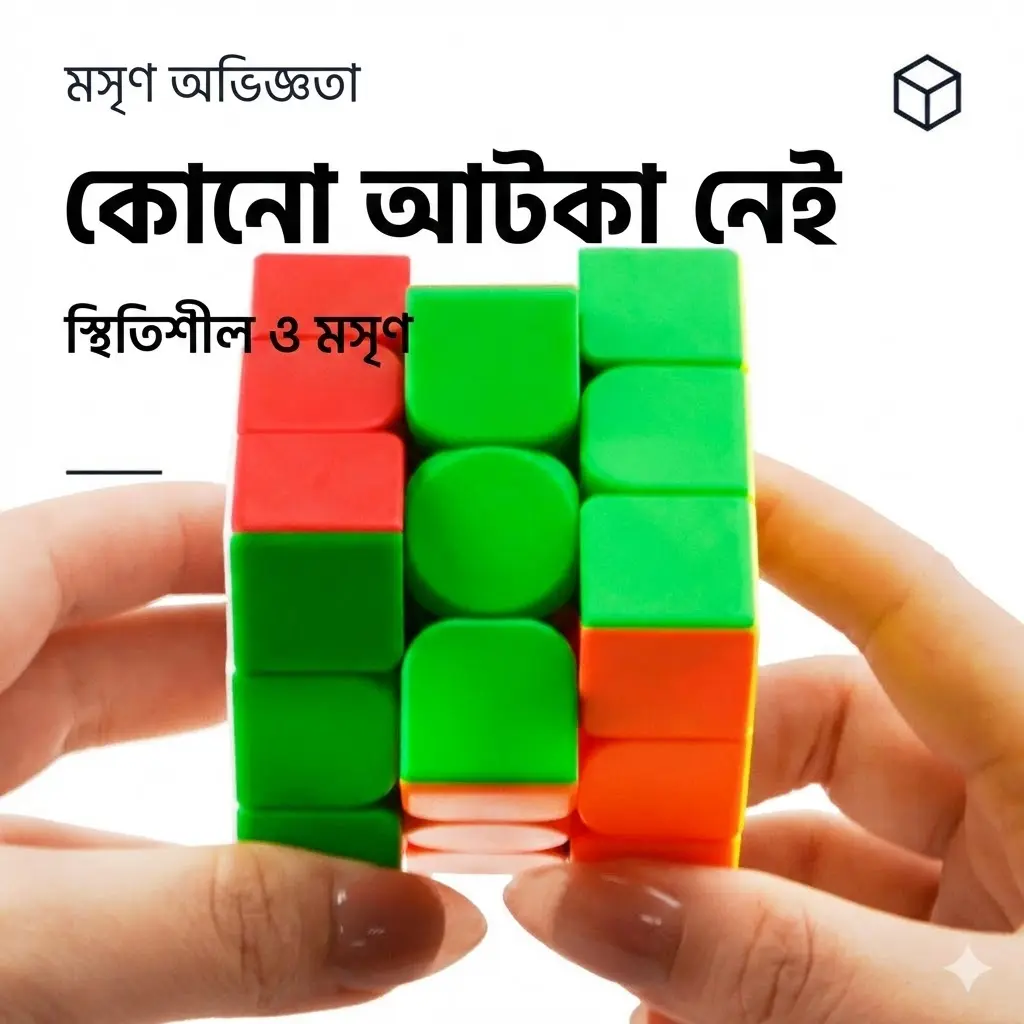 Picture of High Speed Magic Rubik Cube Puzzle 3X3 - Rubics Cube Solid Color 5CM