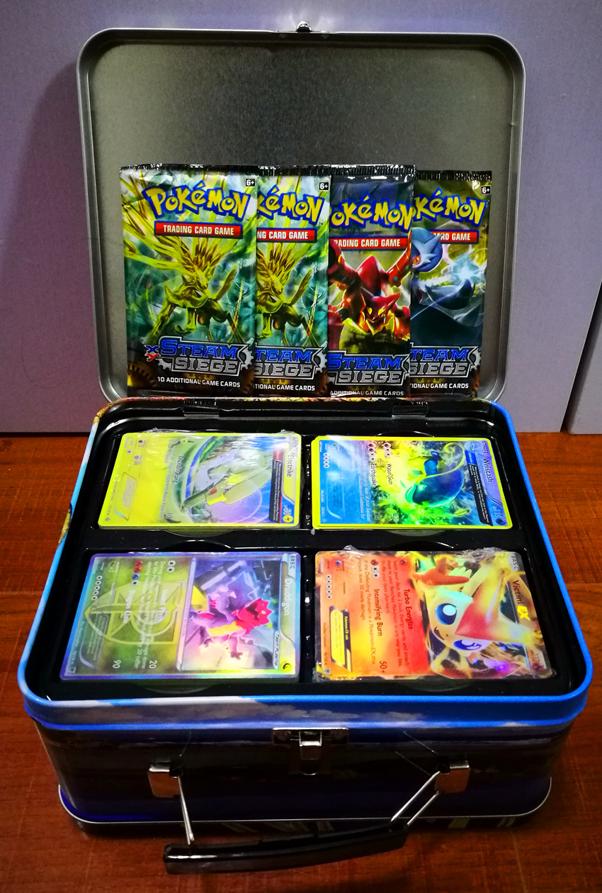 Picture of Pokemon Mega Metal Suitcase PK168 Tin Box 194 Cards