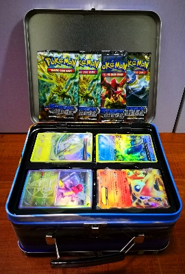 Picture of Pokemon Mega Metal Suitcase PK168 Tin Box 194 Cards