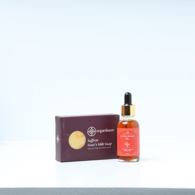 Picture of Organikaon Kumkumadi Oil & Saffron Goat Milk Soap Combo