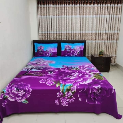 Picture of Eid spsal Double Size Panel Bed Sheet With Two Matching Design Pillow Covers For Big Bed Size 7.5×8.5 Feet