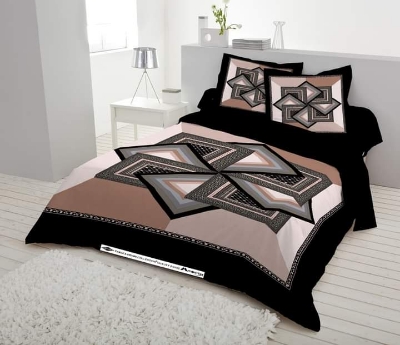 Picture of Double Size Panel Bed Sheet With Two Matching Design Pillow Covers For Big Bed Size 7.5×8.5 Feet