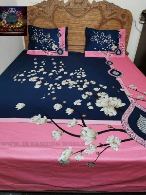 Picture of King size bed sheet with two pillow cover 100% cotton fabric