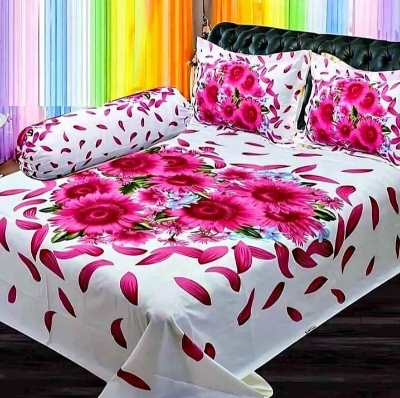 Picture of King size bed sheet with two pillow cover 100% cotton fabric