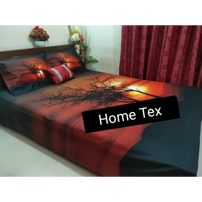 Picture of King size bed sheet with two pillow cover 100% cotton fabric