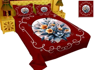 Picture of King size bed sheet with two pillow cover 100% cotton fabric