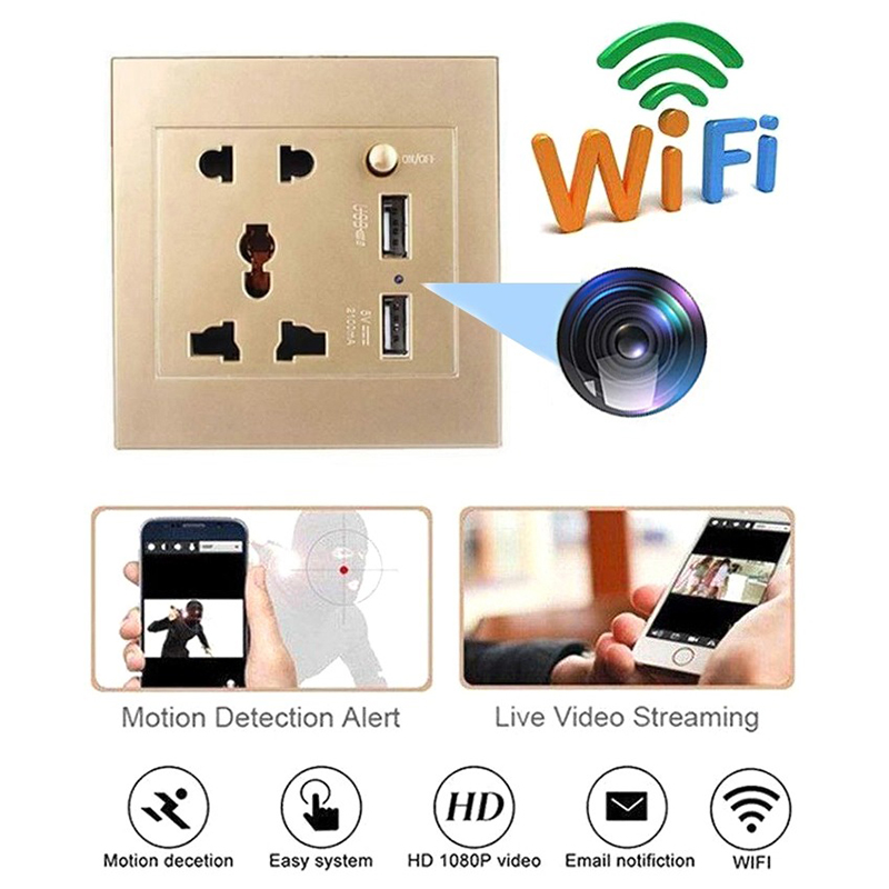 Picture of Wifi IP Camera 1080p Dvr Wall Plug Socket Video Record CCTV Wall Camera