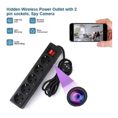 Picture of WiFi Power Strip with Full HD IP Camera, Like Multi-plug Camera Wifi Camera