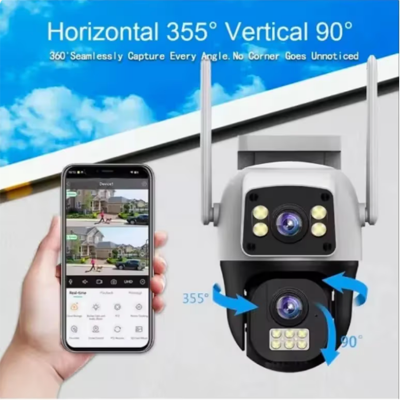 Picture of Dual Lens 6MP Wifi IP Camera Outdoor Indoor Network PTZ Security Camera V380 Pro Security CCTV Camera Wireless IP Security for Home Office Factory