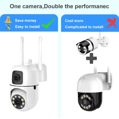 Picture of New V380 Mini Indoor PTZ Dual Lens Camera 4MP HD Smart Home WiFi Security for Baby Monitor Indoor Network Dual Lens Camera