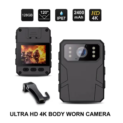 Picture of Ultra HD 4K Body Worn Camera 2.0" HD IPS Screen 120° Wide Angle Shot One-Click Alarm Design Portable Camera