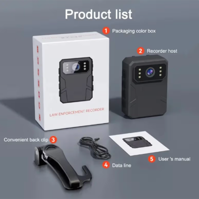 Picture of Ultra HD 4K Body Worn Camera 2.0" HD IPS Screen 120° Wide Angle Shot One-Click Alarm Design Portable Camera