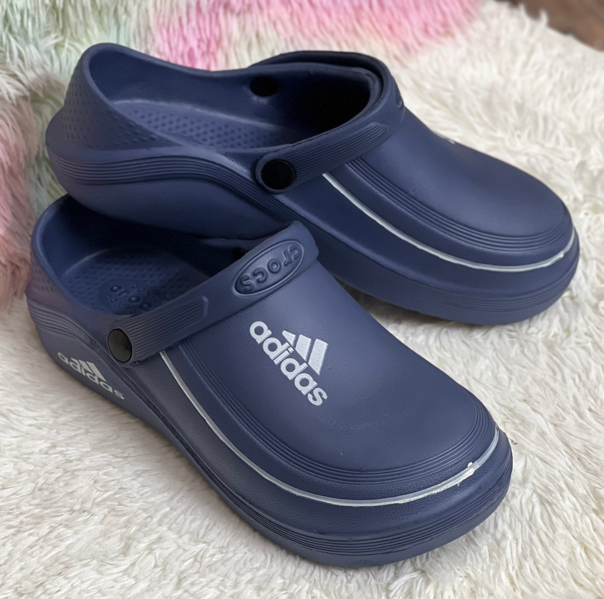 Picture of Mens New Adiform Comfortable Thick Footbed Mule Clogs Slip-on Crocs Shoes Sandals Black