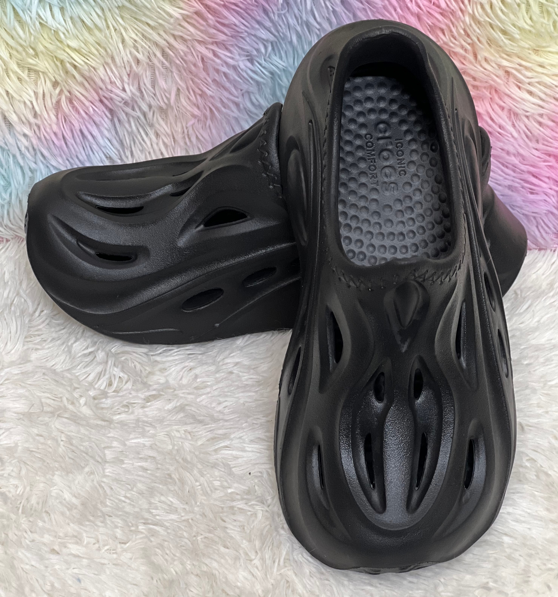 Picture of Mens NexWave Foam Motion Breathable Comfortable Outdoor Beach Crocs Clogs Shoes Sandal Black