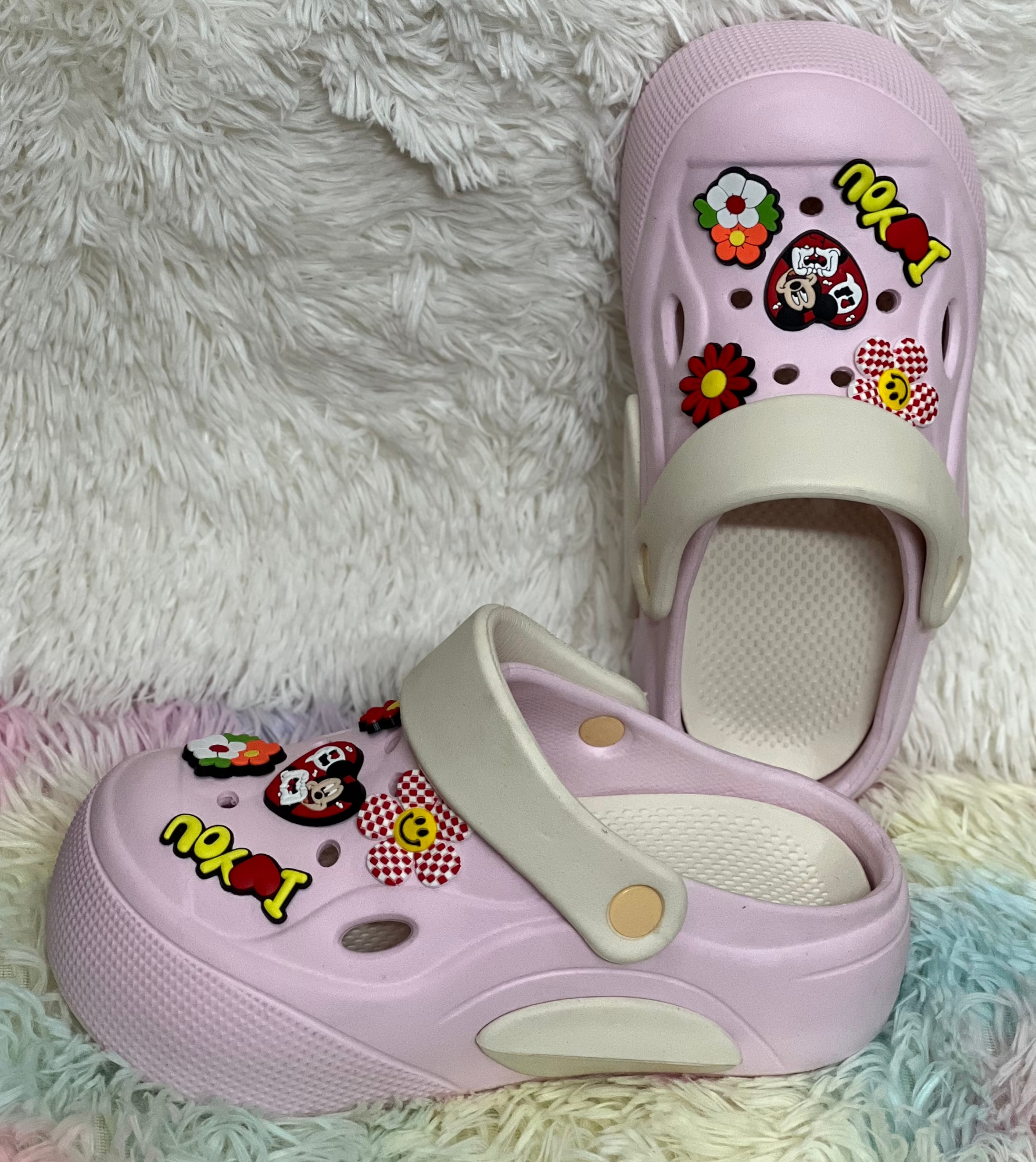 Picture of New Premium EVA Rubber High Heel Crocs With Cute Charms Ultra Comfortable & Durable Cushioned For Girls & Ladies