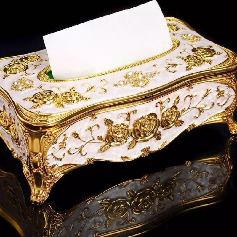 Picture of WHISM Europe Style Elegant Tissue Box Table Napkin Holder Noble  a Tissue Holder Napkin Box Wipes Container for Napkins Paper