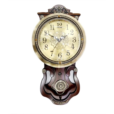Picture of wall clock Wooden metal design Pendulum Wall Clock (long66 cm x round 36 cm )