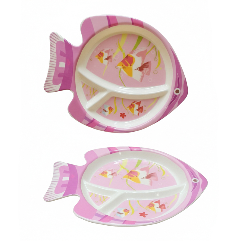 Picture of This colorful Fish Plate Makes Mealtime a fin-tactic Adventure! Divided sections keep portions playful, while the non-slip base helps prevent spills. Made from safe, durable materials, it's perfect for tiny hands and growing appetites