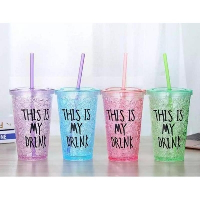 Picture of Summer Drinking Water Bottle Juice Pot Water pot With Straw/Water pot /Glass/Water Glass withStraw