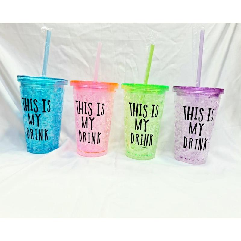 Picture of Stylish Juice Glass With Straw 450 ml