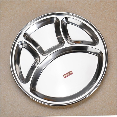 Picture of Stainless Steel Silver SS Delux Dinner Plate baby plate 11 inch Premium Quality Stainless Steel Lunch/ Dinner Plate