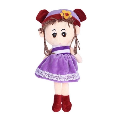 Picture of Woolen Toy Doll - White and Purple