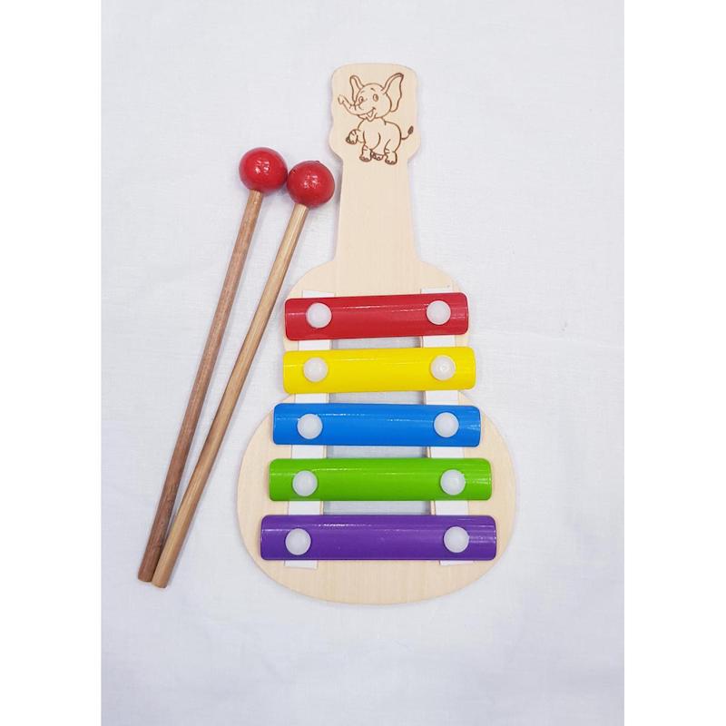 Picture of Wooden Xylophone Hand Knock Piano Toy - Multi Color